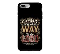 Custodia per iPhone 7 Plus/8 Plus Commit Your Way To The Lord Salmo 37:5 Versetto della Bibbia
