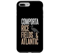 Custodia per iPhone 7 Plus/8 Plus Comporta Portogallo campi di riso e silhouette di cicogna atlantica