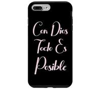 Custodia per iPhone 7 Plus/8 Plus Con Dios Todo Es Posible Bibbia cristiana Mujer Amor Spagnolo