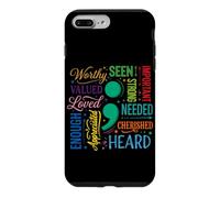 Custodia per iPhone 7 Plus/8 Plus Consapevolezza della salute mentale Prevenzione del suicidio dallo stress dei semi colon