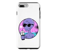 Custodia per iPhone 7 Plus/8 Plus Cool Alien Drinking Summer Juice Illustration Graphic Design