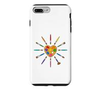 Custodia per iPhone 7 Plus/8 Plus Cool Brush Heart Shape Art Teacher Painter