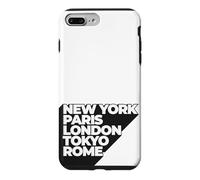 Custodia per iPhone 7 Plus/8 Plus Cool New York Paris London Tokyo Rome Illustration Graphic
