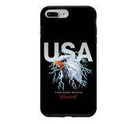 Custodia per iPhone 7 Plus/8 Plus Cool USA Eagle With wild Quotes Illustration Graphic Designs