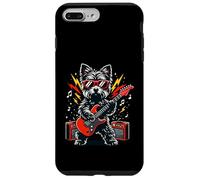 Custodia per iPhone 7 Plus/8 Plus Cool Yorkie Dog Playing Electric Guitar Rocker Musician