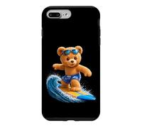 Custodia per iPhone 7 Plus/8 Plus Coraggioso orsacchiotto cavalcando le onde tavola da surf Shapes Mania
