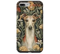 Custodia per iPhone 7 Plus/8 Plus Cottage floreale da giardino con levriero italiano rosso fulvo