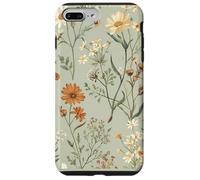 Custodia per iPhone 7 Plus/8 Plus Cottagecore botanico da giardino floreale con fiori selvatici verde salvia