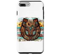Custodia per iPhone 7 Plus/8 Plus Country Boho Western Bull Decor For Women Cute Horseshoe