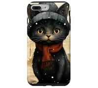 Custodia per iPhone 7 Plus/8 Plus Cozy Black Cat Autumn Cottagecore - Cute Autumn Winter Kitty