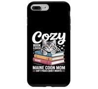 Custodia per iPhone 7 Plus/8 Plus Cozy Book Lover Maine Coon Mamma Soft Pages Quiet Nights