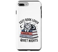 Custodia per iPhone 7 Plus/8 Plus Cozy Book Lover Maine Coon Mamma Soft Pages Quiet Nights