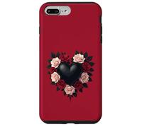 Custodia per iPhone 7 Plus/8 Plus Cuore Nero E Corona Di Rose Nere