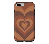 Custodia per iPhone 7 Plus/8 Plus Custodia per telefono marrone a forma di cuore per amanti del cioccolato, regalo d'amore