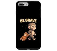 Custodia per iPhone 7 Plus/8 Plus Cute Baby Monkey Be Brave Viral Meme Emozionale Peluche