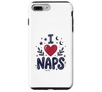 Custodia per iPhone 7 Plus/8 Plus Cute I heart Naps design for Moms, Sleepy Girl Funny Mom