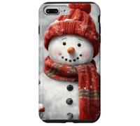Custodia per iPhone 7 Plus/8 Plus Cute Snowman, Red Knit Hat & Scarf - Cozy Winter Christmas