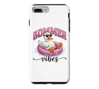Custodia per iPhone 7 Plus/8 Plus Cute Summer Vibes Cool Duck Shades, grafica galleggiante rosa
