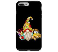 Custodia per iPhone 7 Plus/8 Plus Cute Teacher Gnome With Big Yellow Bus For School Bus Driver