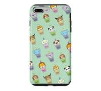 Custodia per iPhone 7 Plus/8 Plus Cute Womens Kids Girls Kawaii Bubble Boba Tea Animals