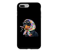 Custodia per iPhone 7 Plus/8 Plus Dachshund Dog Doxie Granny Square Crochet Yarn Crochet