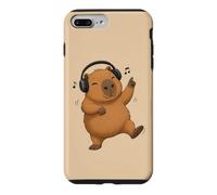 Custodia per iPhone 7 Plus/8 Plus Dancing Capybara con cuffie Musica Design