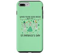Custodia per iPhone 7 Plus/8 Plus Dead Inside St Patricks Day Dancing Skeletons Lucky Clover