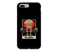 Custodia per iPhone 7 Plus/8 Plus Deadlifts Skeleton Gothic Powerlifter Pesante Bilanciere Allenamento