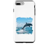 Custodia per iPhone 7 Plus/8 Plus Delfino oceano che salta le onde marine scena della fauna selvatica design