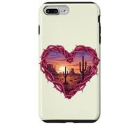 Custodia per iPhone 7 Plus/8 Plus Desert Heart Cactus Tramonto Southwest Romance Wall Art
