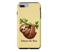 Custodia per iPhone 7 Plus/8 Plus Design divertente con bradipo pigro "Embrace the slow"
