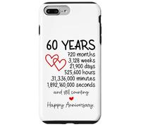 Custodia per iPhone 7 Plus/8 Plus Design minimalista con contorno rosso a forma di cuori