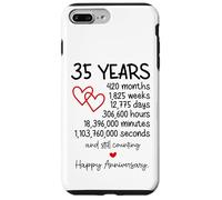 Custodia per iPhone 7 Plus/8 Plus Design romantico con cuori rossi a incastro