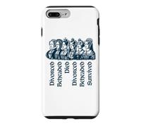 Custodia per iPhone 7 Plus/8 Plus Destini delle sei mogli di Enrico VIII Navy Print