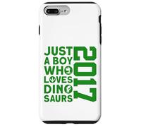 Custodia per iPhone 7 Plus/8 Plus DINO 2017 JUST A BOY WHO LOVES DINOSAURIER 9 Compleanno