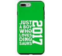 Custodia per iPhone 7 Plus/8 Plus DINO 2017 JUST A BOY WHO LOVES DINOSAURIER 9 Compleanno