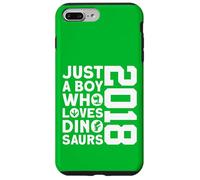 Custodia per iPhone 7 Plus/8 Plus DINO 2018 JUST A BOY WHO LOVES DINOSAURIER 8° Compleanno