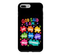 Custodia per iPhone 7 Plus/8 Plus Dio ha detto che sono puzzle colorati affermazioni consapevolezza autismo