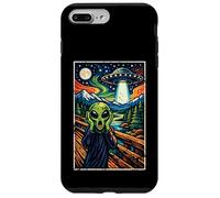 Custodia per iPhone 7 Plus/8 Plus Divertente Alien UFO Rapimento La Pittura Urlo