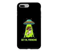 Custodia per iPhone 7 Plus/8 Plus Divertente Bulldog francese Cowboy UFO rapimento alieno