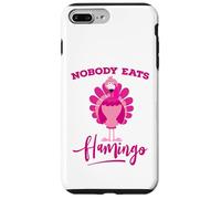 Custodia per iPhone 7 Plus/8 Plus Divertente camicia del Ringraziamento Nobody Eats Flamingo Turkey Face