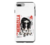 Custodia per iPhone 7 Plus/8 Plus Divertente cane Border Collie Herdzilla che alleva piccole pecore