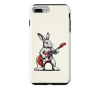 Custodia per iPhone 7 Plus/8 Plus Divertente coniglio che suona una chitarra musicista rock stile retrò
