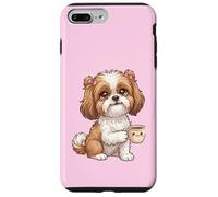 Custodia per iPhone 7 Plus/8 Plus divertente dolce Pechino Shih-Tzu cucciolo cane con tazza di cassa