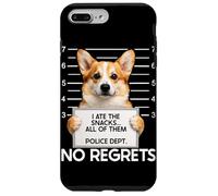 Custodia per iPhone 7 Plus/8 Plus Divertente foto segnaletica Corgi I Ate the Snacks No Regrets