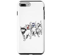Custodia per iPhone 7 Plus/8 Plus Divertente Gatto Gang Thugs Minimalista Disegnato A Mano Sketch Art
