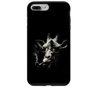 Custodia per iPhone 7 Plus/8 Plus Divertente giraffa fumatore per pipa con design eccentrico per amanti degli animali
