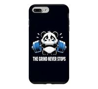 Custodia per iPhone 7 Plus/8 Plus Divertente Panda Triste Sollevamento Palestra Umorismo The Grind Never Stops