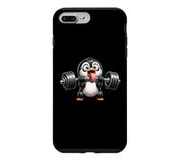 Custodia per iPhone 7 Plus/8 Plus Divertente pinguino sollevamento pesi lottare palestra cartone animato