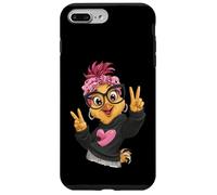 Custodia per iPhone 7 Plus/8 Plus Divertente pulcino con occhiali doppio segno della pace hipster uccello